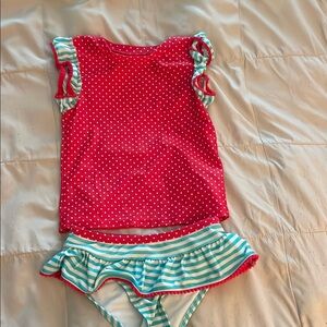 Cat & Jack Red and White Polka Dot Swimsuit